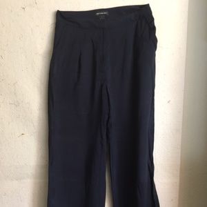 Something Navy Pleated Wide Leg Trousers - NAVY